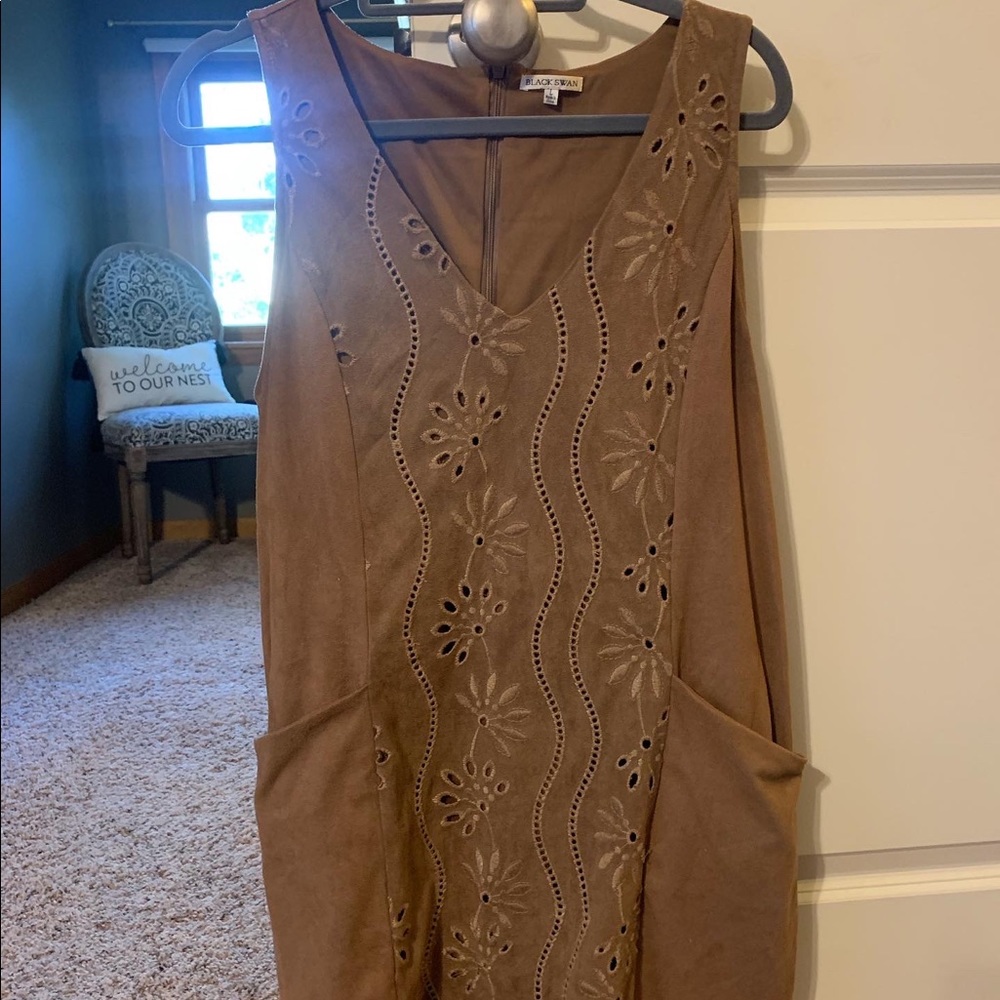 Western Faux Suede Dress